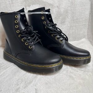 Dr. Martens Zavala Combat Black Boots Women Sz 8 (US) Men 7 AirWair NEW no box